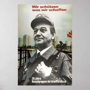 Póster Cartel de propaganda de la RDA Protegemos lo que c