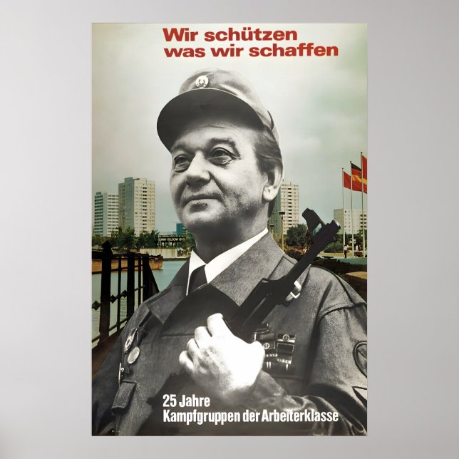 Póster Cartel de propaganda de la RDA Protegemos lo que c (Frente)