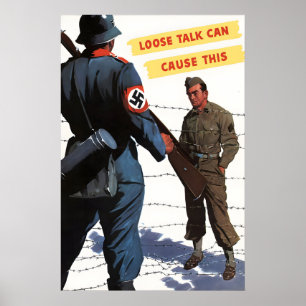 Póster Cartel de propaganda de la Segunda Guerra Mundial 