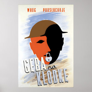 Póster Cartel de propaganda de la Segunda Guerra Mundial 