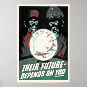 Póster Cartel de propaganda de la Segunda Guerra Mundial 