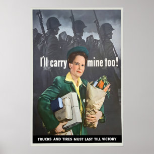 Póster Cartel de propaganda de la Segunda Guerra Mundial 