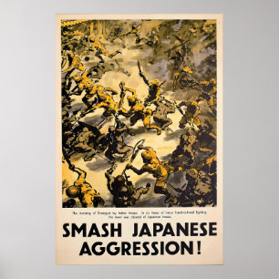 Póster Cartel de propaganda de la Segunda Guerra Mundial: