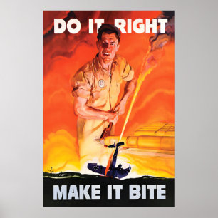 Póster Cartel de propaganda de la Segunda Guerra Mundial 