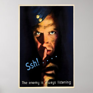 Póster Cartel de Propaganda de la Segunda Guerra Mundial 