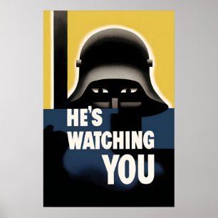 Póster Cartel de propaganda de la Segunda Guerra Mundial 