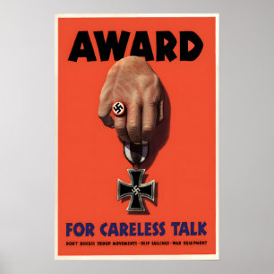 Póster Cartel de propaganda de la Segunda Guerra Mundial 