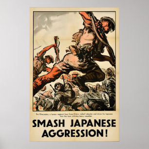 Póster Cartel de propaganda de la Segunda Guerra Mundial: