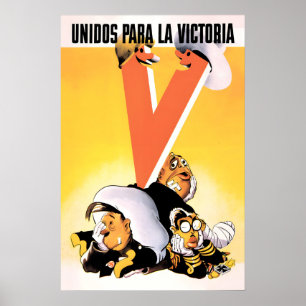 Póster Cartel de propaganda de la Segunda Guerra Mundial