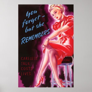 Póster Cartel de propaganda de la Segunda Guerra Mundial 