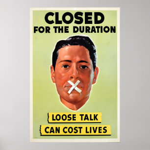 Póster Cartel de propaganda de la Segunda Guerra Mundial 