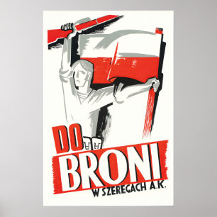 Póster Cartel de propaganda de Polonia en la Segunda Guer