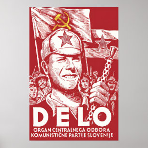 Póster Cartel de propaganda de Yugoslavia DELO - Zentralo