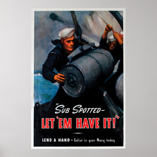 Póster Cartel de propaganda estadounidense de la Segunda 