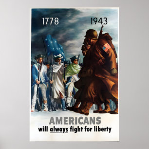 Póster Cartel de propaganda estadounidense de la Segunda