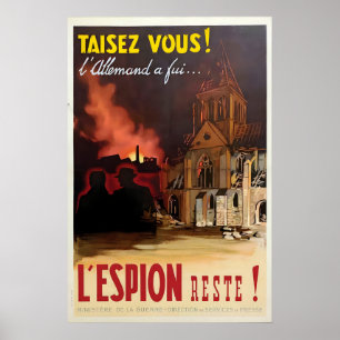 Póster Cartel de propaganda francés de la Segunda Guerra 