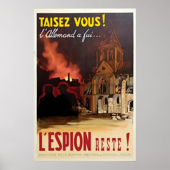 Póster Cartel de propaganda francés de la Segunda Guerra  (Frente)