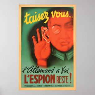 Póster Cartel de propaganda francés de la Segunda Guerra 