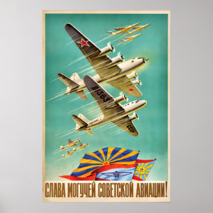 Póster Cartel de propaganda Gloria a la poderosa Unión So