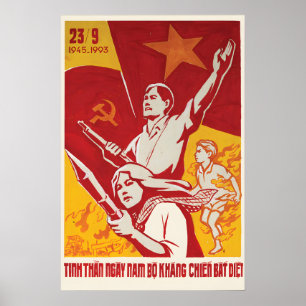 Póster Cartel de propaganda Guerra de Vietnam En memoria 