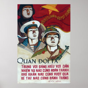 Póster Cartel de Propaganda Guerra de Vietnam Nuestro Ejé