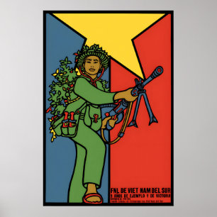 Póster Cartel de propaganda Guerra de Vietnam Vietnam del