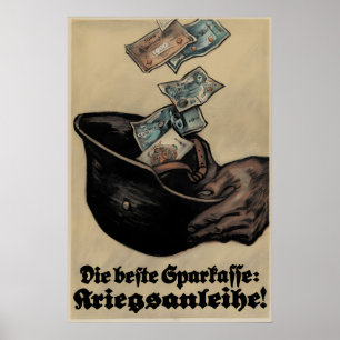 Póster Cartel de propaganda imperial alemán de la Primera