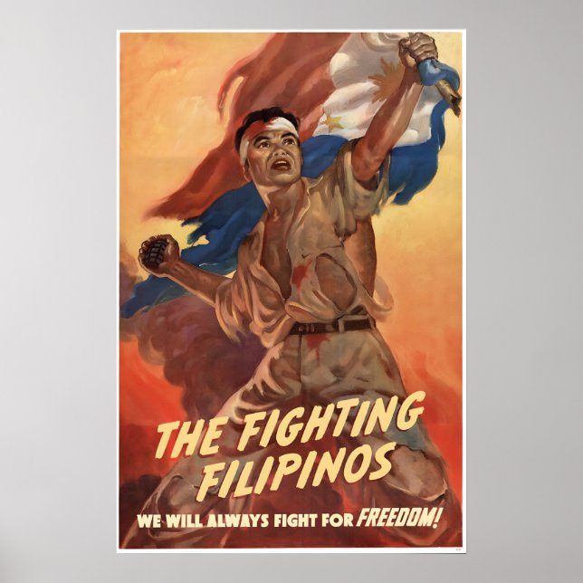 Póster Cartel de propaganda Los luchadores filipinos (Frente)