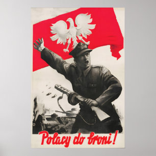 Póster Cartel de propaganda polaca de la Segunda Guerra M