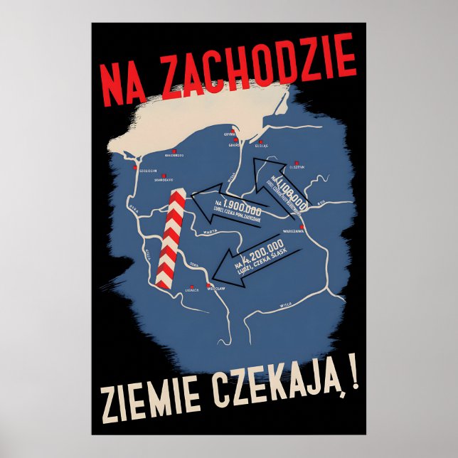 Póster Cartel de Propaganda Polaco A las tierras que espe (Frente)