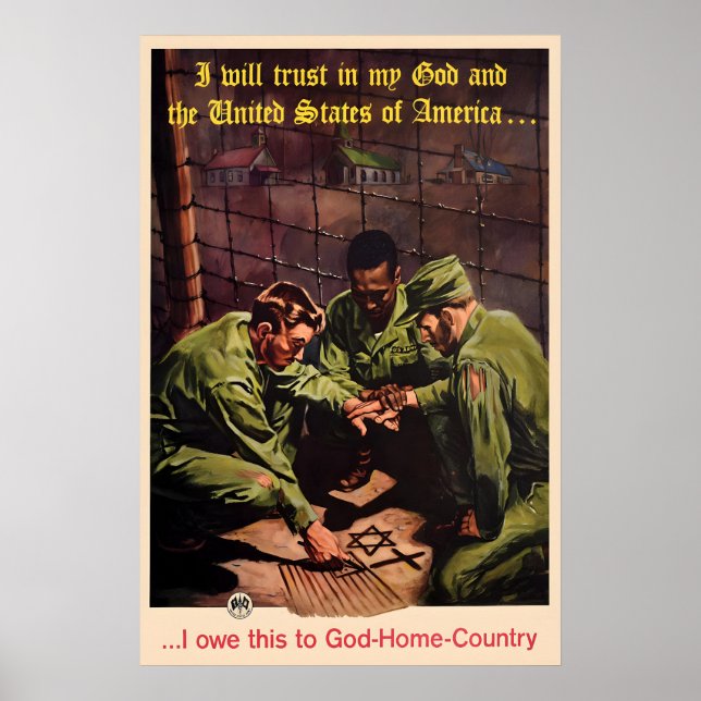Póster Cartel de propaganda religiosa del ejército de EE. (Frente)