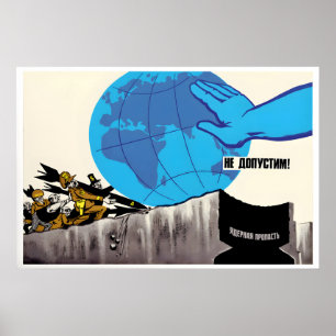 Póster Cartel de propaganda soviética anti-guerra ¡No a l