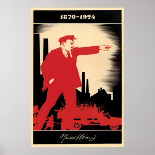 Póster Cartel de Propaganda Soviética del Monumento a Len