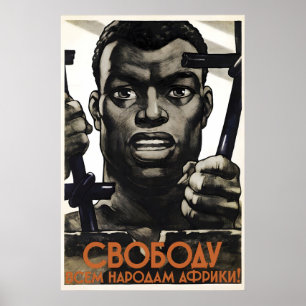Póster Cartel de propaganda soviética Libertad para el pu