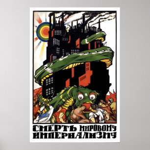 Póster Cartel de propaganda soviética Muerte de internaci