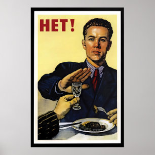 Póster Cartel de propaganda soviético contra el alcohol –