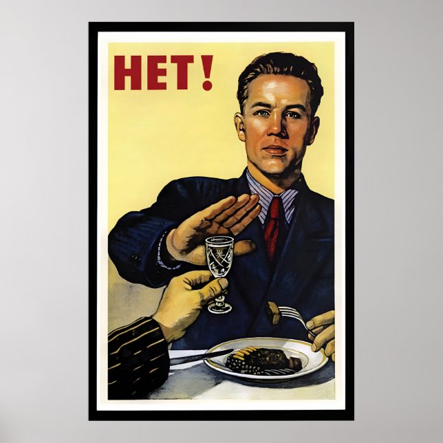 Póster Cartel de propaganda soviético contra el alcohol – (Frente)