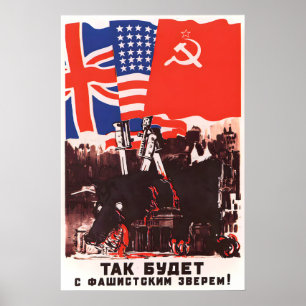 Póster Cartel de propaganda soviético Esto le pasará a el