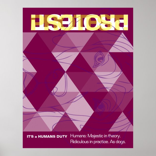 Póster Cartel de protesta de Gran Danés (Frente)