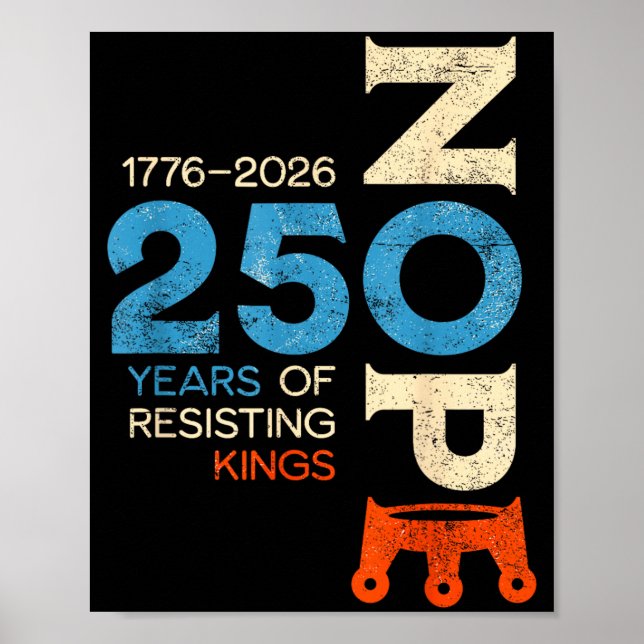 Póster Cartel de protesta de No Kings March 2026 (Frente)