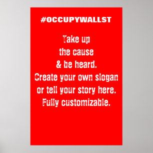 Póster Cartel de protesta del personalizado Occupy Wall S