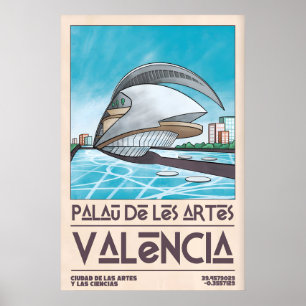 Póster Cartel de punto de referencia de Valencia Palau de