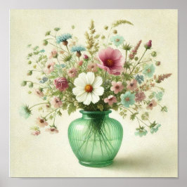 Póster cartel de ramo de flores