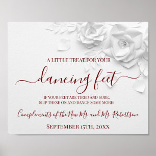 Póster Cartel de recepción de boda Chanclas Pies Bailando