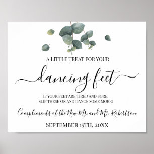 Póster Cartel de recepción de boda Chanclas Pies Bailando