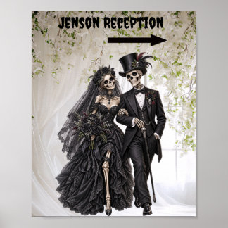 Póster Cartel de recepción de boda gótica