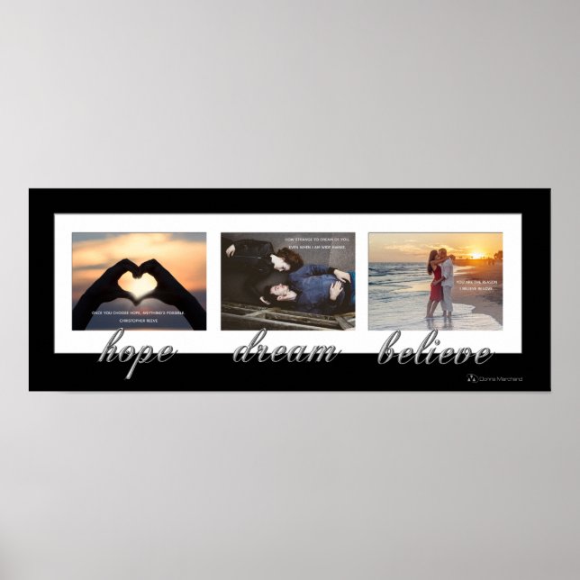 Póster Cartel de recién casados Espero, Sueño, Creo (Frente)