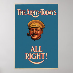 Póster Cartel de reclutamiento británico de 1919 Propagan