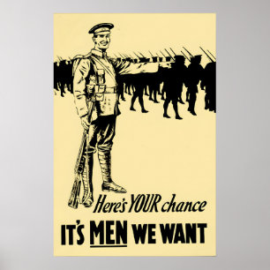 Póster Cartel de reclutamiento canadiense de la Primera G