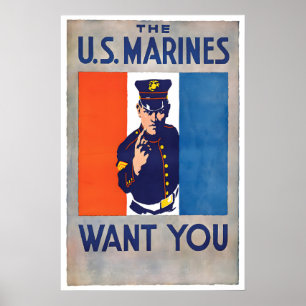 Póster Cartel de reclutamiento de Infantería de Marina de